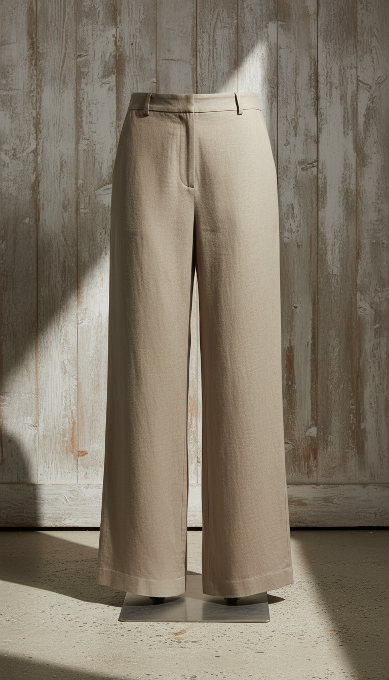 Clay Gray linen wide-leg trousers in a new setting